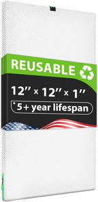 Reair 12x12x1 Air filter, Washable and Reusable Air Filter 12x12x1 for AC HVAC Furnace, MERV 8 Air Filters Machine Washable & Dryer Friendly, AC Furnace Air Filter