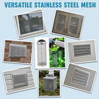 2 Pack 304 Stainless Steel Wire Mesh Screen 20 Mesh 11.8 x 11.8 Inch Metal Meshes Screen Woven Wire Meshes 1mm Hole Easy to Cut for Vent, Window Screens, Filters, Cage, Garden, Vent, Cage, Cabinet DIY
