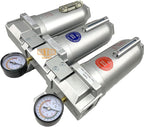 1" NPT SUPER DUTY Industrial Grade 3 Stages Filter Coalescing Desiccant Dryer System For Compressed Air Lines, Metal Bowls, Great For Paint Spray And Plasma Cutter (AUTO DRAIN)