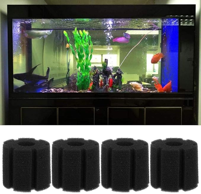 4 Pcs Aquarium Filter Sponges Replacement Media for Biological and Mechanical Aquariums Sponge for Water Bio Sponge Filter Media Pad Cut-to-fit Foam