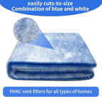 Custom Size Air Vent Filters,20''x120''x1'' Cut to Fit Air Filter Material with MERV 8 Rating & Adhesive Tape, for Home Floor, Grilles, Ceiling, HVAC Furnace Vents