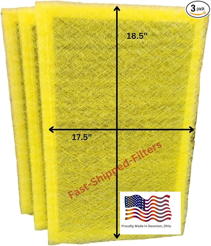 Fast-Shipped-Filters 3 Pack 20x20 Replacement Filter Pads Designed to Fit with MicroPower Guard One Hour Air Cleaner Refill Yellow
