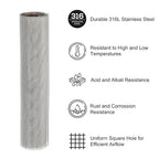 PATIKIL 40" L x 10" W Woven Wire Mesh, 40 Mesh 316L Stainless Steel Air Vent Filter Screen for Window Security Vent Cover Filtration Animals Fence