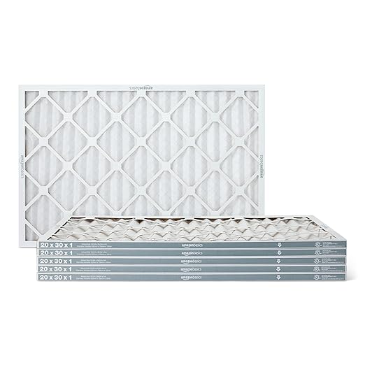 Amazon Basics Merv 5 AC Furnace Air Filter 20x30x1 inches, Pack of 6 (Actual size: 19.75" x 29.75" x 0.75")