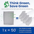 McPherson Reusable Air Filter 30x20x1 | Washable MERV 8 | Made in USA Metal Frame | HVAC AC Furnace | Permanent Electrostatic | Pet Dust Filtration