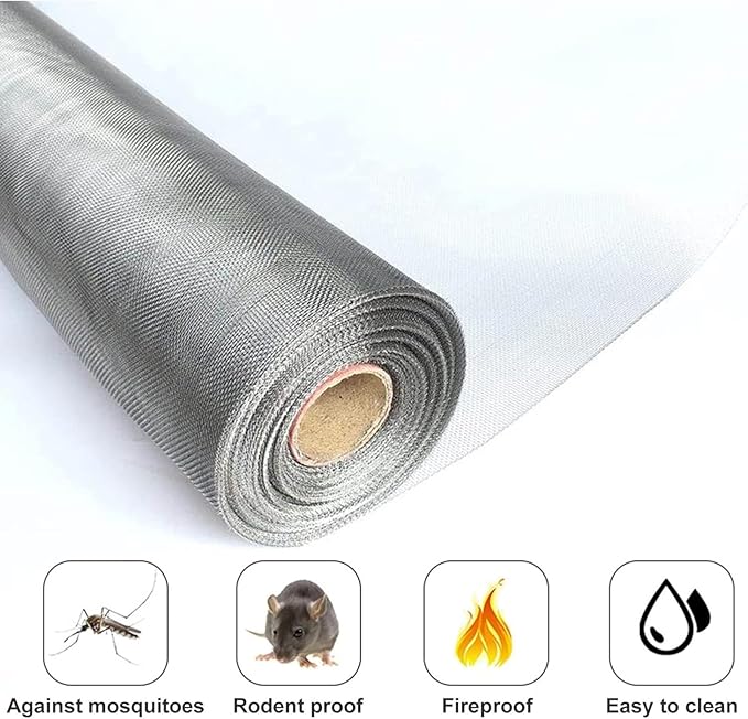 304 Stainless Steel Fine Mesh Screen 100 Mesh, Metal Wire Filter Cloth Sheet, Multi-Purpose Filtration Panel, Home Commercial Utility, Flexible Cutting