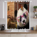 Farm Panda Living Room Curtains 96 Inch Length, Window Curtains Tab Top, Farmhouse Barn Funny Animals Butterfly Light Filtering Window Treatments Drapes 52"x96" 2 Panel