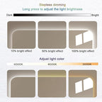 Bathroom Mirror with LED Lights,Makeup Vanity Touch Mirror with LED Lights，Backlit LED Illuminated Vertical Bathroom Mirror with Demister Heat Pad,Dimmable & 3 Colors(B,W75*H100cm/W29.5*W39.4IN)