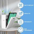 2 Packs G3 Replacement Filter Compatible with Ameifu G3 Vewior A3 Tailulu HQZZ-260 Air Purifi-er, 3-in-1 Filter of Premium Filter and Activated Carbon Filter,Green