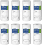 Pentair Pentek DGD-2501 Big Blue Water Filter, 10-Inch Whole House Sediment Filter Cartridge Replacement, Dual-Gradient Density Spun Polypropylene, 10" x 4.5", 1 Micron, Pack of 8