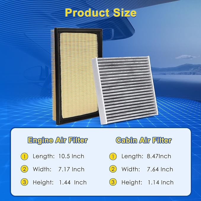 Cabin & Engine Air Filter Kit for 2012-2017 Camry 2.5L (Hybrid)