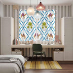 2 Panel Kitchen Cafe Curtains, Camels Palm Trees Sunlight Filtering Nature Air Through, Home Decor Window Covering Tier Curtains for Living Room 104W x 84L inch Tropical Desert Animal Plants Polka Dot