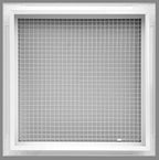 HVAC Premium 32'' x 14'' Cube Core Eggcrate Return Air Filter Grille for 1'' Filter - Aluminum - White [Outer Dimensions: 34.5'' x 16.5]