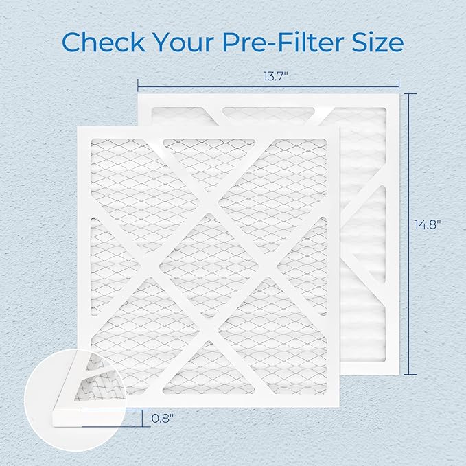 Vilaso 5 Pack MERV 10 Replacement Pre-Filter Compatible with AlorAir CleanShield HEPA 550 & Abestorm HEPA 550 Air Scrubber, 13.7" x 14.8" x 0.8", Extends HEPA Filter Life