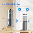 Purewell 1.5G Gravity Water Filter System, 3-Stage 0.01μm Ultra-Filtration Stainless Steel Countertop System with 2 Filters and Stand, Reduce 99% Chlorine, PW-MKS