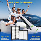 Cabin & Engine Air Filter Kit for 2019-2023 Mazda 3 2.0L, 2019-2026 Mazda3 2.5L, 2020-2023 Mazda 3 Sport 2.0L, 2020-2025 Mazda3 Sport 2.5L(All for Gas)