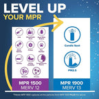Filtrete 20x20x1 AC Furnace Air Filter, MERV 12, MPR 1500, CERTIFIED asthma & allergy friendly, 3 Month Pleated 1-Inch Electrostatic Air Cleaning Filter, 4-Pack (Actual Size 19.69x19.69x0.78 in)