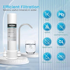 Vortopt Countertop Water Filter F8-Faucet Filtration System for Kitchen Sink,Reduces 99% Chlorine,Heavy Metals,Bad Odors,Includes 1 Filter.