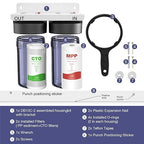 SimPure Whole House Water Filter System, 2 Stages Clear Home Water Pre-Filtration with Carbon and Sediment Filters, Reduce Odor, Chlorine, Taste, Iron, 1" NPT Brass Port, BPA Free(DB10C-2)