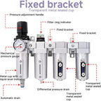 3/4" NPT Industrial Air Dryer for Compressor,4 Stage Air Drying System with 5-Micron & 0.01-Micron Filters,Auto Drain,Suitable for Plasma Cutter and Paint Spray