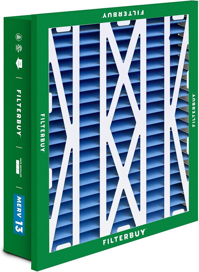 Filterbuy 20x20x5 Air Filter MERV 13 Optimal Smoke & Allergy Defense (3-Pack), Electrostatic Pleated HVAC AC Furnace Filters for Honeywell Return Grille FC40R1003 (Actual Size: 18.38 x 18.38 x 3.69)