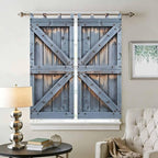 Farmhouse Wood Grain Living Room Curtains 84 Inch Length, Window Curtains Tab Top, Vintage Country Barn Gate Textured Light Filtering Window Treatments Drapes 42"x84" 2 Panel
