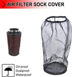 Universal 9 Inch Air Filter Cover, Air Intake Filter Sock Cover, Motorcycle Waterproof Air Filter Rain Sock Dustproof Protective Cover (Filter L), Pack of 2