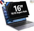 2Pack Magnetic 16 Inch Laptop Privacy Screen 16:10 Aspect Ratio, Removable Anti-Blue/Glare Protector Film, Anti Spy Desktop Security Private Filter 16in