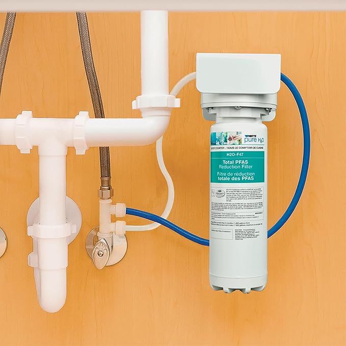 Watts Premier H2O-F47 Quick-Change Total PFAS Reduction Under Counter Water Filter Cartridge Replacement, Reduces Forever Chemicals, High Flow Rate 1.5 GPM, 1/4 Turn Quick Change, 1,900 Gal Capacity