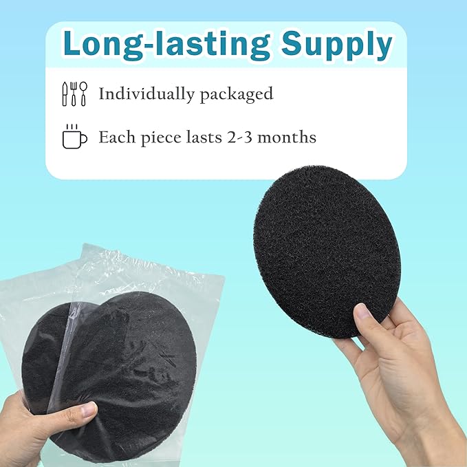 NewKe 12 Pack Natural Carbon Filter Refills for Chef'n 401-420-120 EcoCrock Counter Compost Bin, Indoor Compost Buckets, Carbon Filter Replacements Approx 6-1/2 x 5 Inches 3/8 Inch Thick