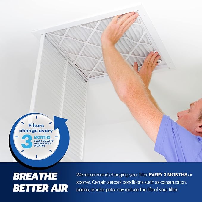 BNX TruFilter 20x23x1 Air Filter MERV 13 (12-Pack) - MADE IN USA - Electrostatic Pleated Air Conditioner HVAC AC Furnace Filters for Allergies, Pollen, Mold, Bacteria, Smoke, Allergen, MPR 1900 FPR 10