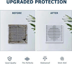 Air Vent ABS Louver Grille Cover 6 Inch, External Wall Vent Cover with Built-in Screen Mesh for Intake Exhaust Ventilation Exterior Door Ceiling Attic Storage Garage, White