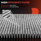 A-Premium 2-PC Cabin Air Filter w/Activated Carbon Compatible with Honda & Acura Model - Civic (01-05), CR-V (02-06), Element (03-11), CSX (06), EL (97-00 02-05), RSX (02-06)