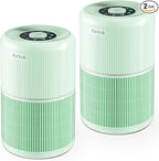 2 Pack Air Purifier for Home Bedroom with H13 True HEPA Filter for Smoke, Smokers, Dust, Odors, Pollen, Pet Dander | Quiet 99.9% Removal to 0.1 Microns | Green Available for California