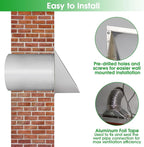 10 Inch Wall Vent Exhaust Vent Cover,Hooded Wall Vent with Screen and Damper,Outdoor Wall Exhaust Vent Cap Exterior Air Vent Cover for Kitchen Range Hood HVAC Duct Dryer Ventilation, Stainless Steel