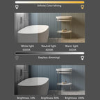 Bathroom Mirror with 3 Colour LED Lights, Wall Mounted Bathroom Vanity Mirror, Demister Heat Pad/Dimming Function/Touch Switch Smart Mirror(A,31.4" x28.3/80x72cm)