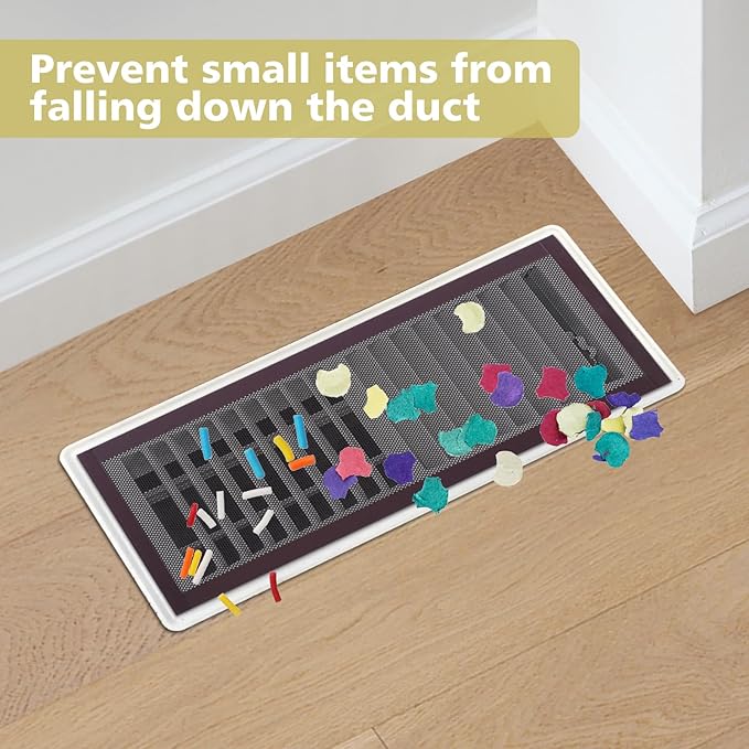 6 Pack Strong Magnetic Floor Vent Cover - PVC Mesh Register for Wall Ceiling Floor Catch Debris Hair Insect (Black, 4 x 12 Inch)