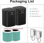 2 Pack Air Purifiers For Home Bedroom, Honeyuan H13 HEPA Air purifier with 360°Air Intake, Coverage up to 2190ft², 3 Fan Speeds, Low to 24dB