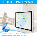 2 Pack F301H HEPA Filter, AS-550 Air Scrubber Stage 2 HEPA 550 Air Filter Compatibile with BlueDri,16 x 19 x 2 Air Shield 550 HEPA Air Scrubber Filter fit for BlueDri/Vevor/Dri-Eaz/Phoenix/Bear