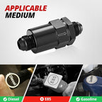EVIL ENERGY 8AN Billet Inline Fuel Filter 30 Micron Aluminum Black for Car EFI & Carb Fuel Systems, Motorcycle and Boats