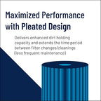 Pentair Pentek R50-BB Big Blue Sediment Water Filter, 10-Inch, Whole House Pleated Polyester Filter Cartridge, 10" x 4.5", 50 Micron, Pack of 8, White