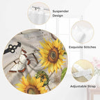 Farm Flowers Living Room Curtains 84 Inch Length, Window Curtains Tab Top, Retro Sunflowers Barn Doors Butterfly Wood Board Light Filtering Window Treatments Drapes 52"x84" 2 Panel