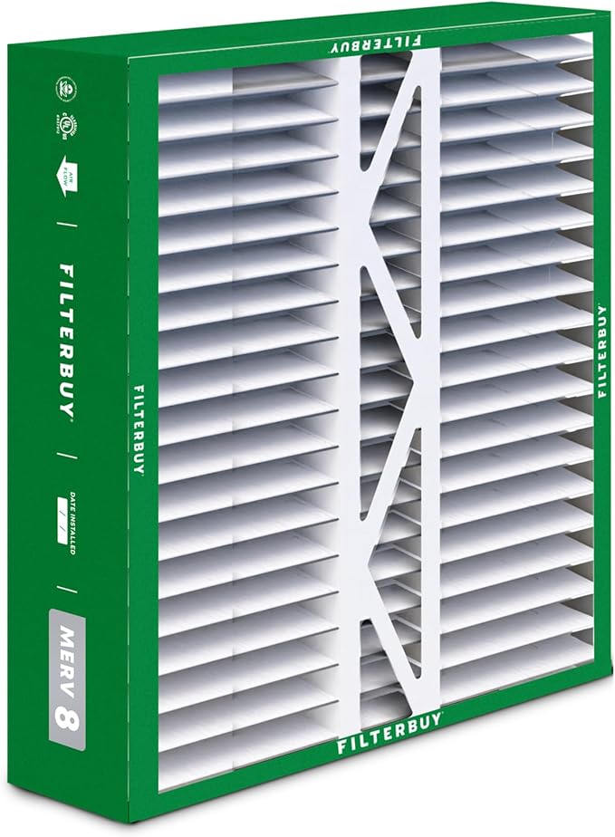 Filterbuy 16x22x5 Air Filter MERV 8 Essential Dust & Allergy Defense (4-Pack), Pleated HVAC AC Furnace Filters for Amana, Coleman, Goodman, York, and More (Actual Size: 15.38 x 21.88 x 5.25)
