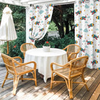 Turquoise Airplane Waterproof Outdoor Curtains for Patio, Windproof Weatherproof Curtains with Weighted Hem, Modern Art Cartoon Aircraft Clouds Light Filtering Privacy Drapes for Porch 54"x 84"