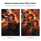 K&F CONCEPT 77mm Bilateral Blur Ghost Motion Filter Super Speed Effects for Camera Lens Clear Optical Glass with Cleaning Cloth