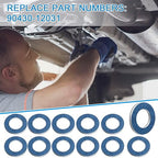 Mudder 30 Pieces Aluminum Engine Transmission Fluid Oil Crush Washers Drain Plug Gaskets, Compatible with Toyota, Scion Part 90430-12031