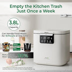 Electric Composter for Kitchen, Smart Compost Bin with Viewing Window Indoor Outdoor/Odorless/Low Noise/Auto-Cleaning, Compost Machine, Turn Food Waste into Fertilizer for Garden, Gift