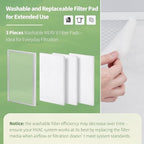 16x24x1 Reusable Air Filter MERV 8 Washable Furnace & AC Filter with 2 Extra Media Pads, Aluminum Electrostatic Air Filters for Home, Fits HVAC System, Air Conditioner, Air Handler