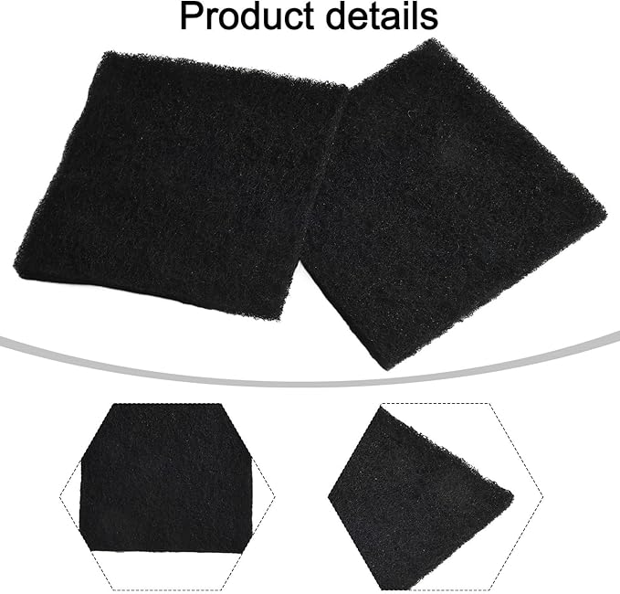 Activated Carbon for Compost Bins, Square 8x8x0.5 cm, Replaceable Compost Bin Insert for Control, Long Lasting Air Purifying Filter, Natural Carbon