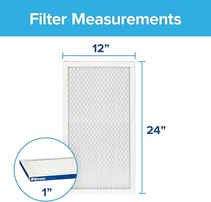 Filtrete 12x24x1 AC Furnace Air Filter, MERV 13, MPR 2200, Elite Allergen, Bacteria & Virus Filter, 3-Month Pleated 1-Inch Electrostatic Air Cleaning Filter, 2-Pack (Actual Size 11.69x23.69x0.78 in)